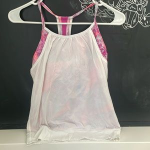 Ivivva tank top, built in bra, mesh outside, colorful
